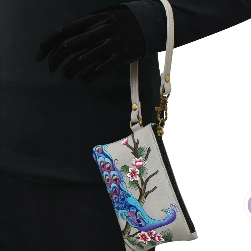 Anna Anuschka-Hand painted “ Leather coin purse .